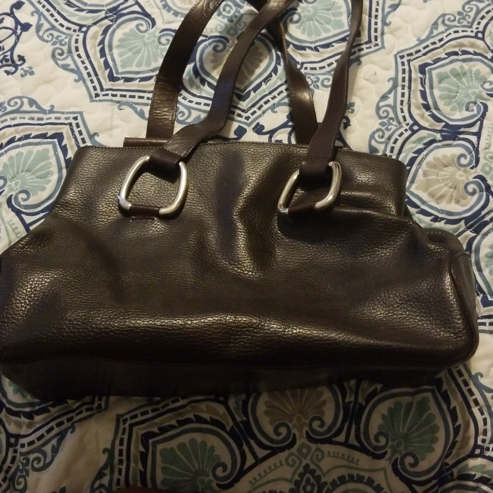 Brown leather purse